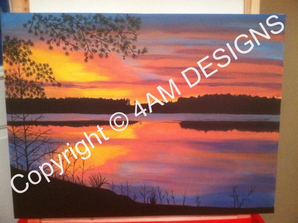 Final Painted Picture of Lake Scene!
